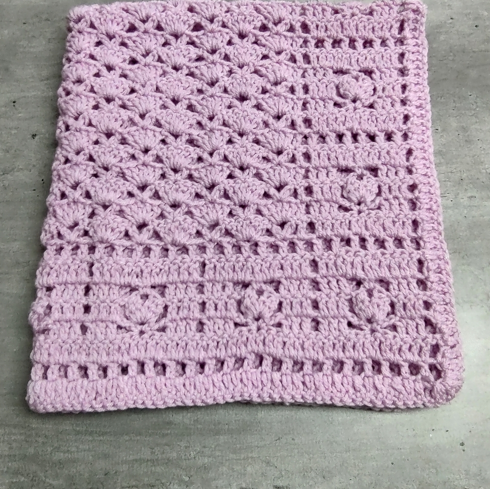 New Handmade Crochet Blanket in Mauve